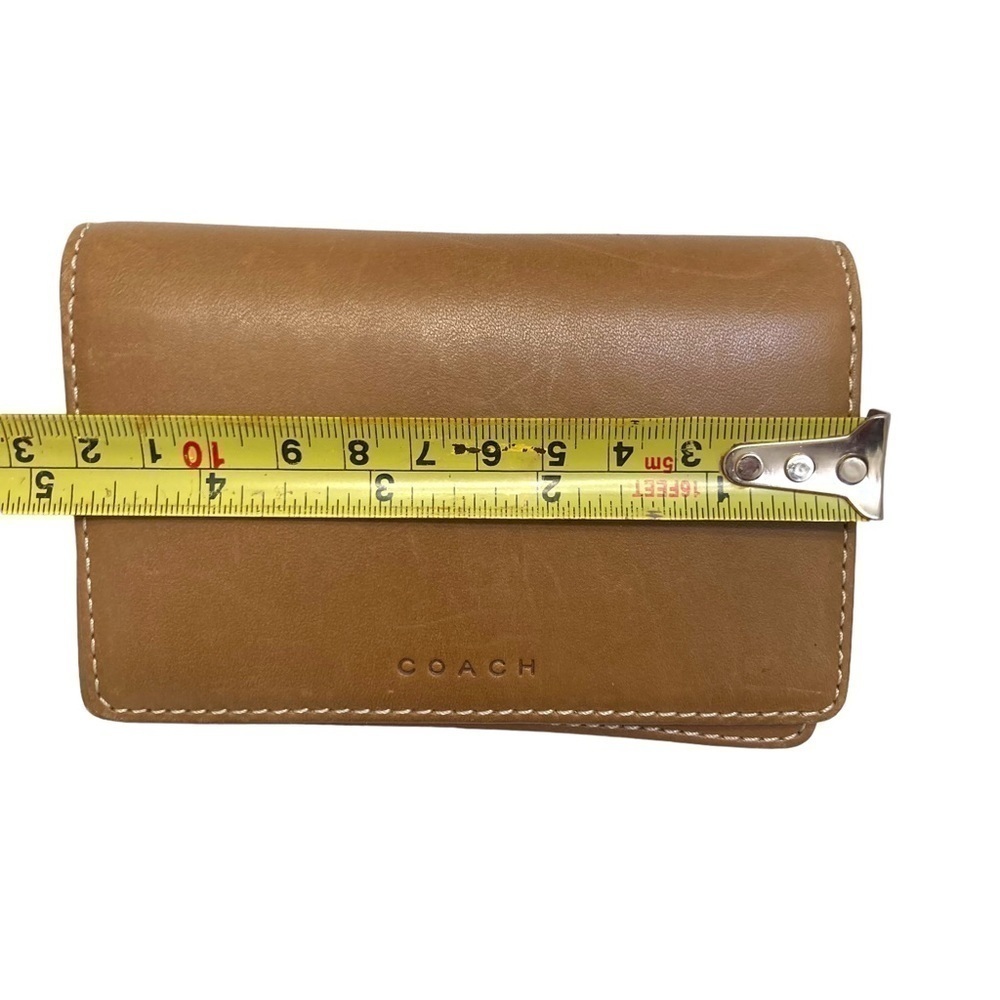 Coach vintage tan leather key ring card holder mini wallet - Picture 4 of 6